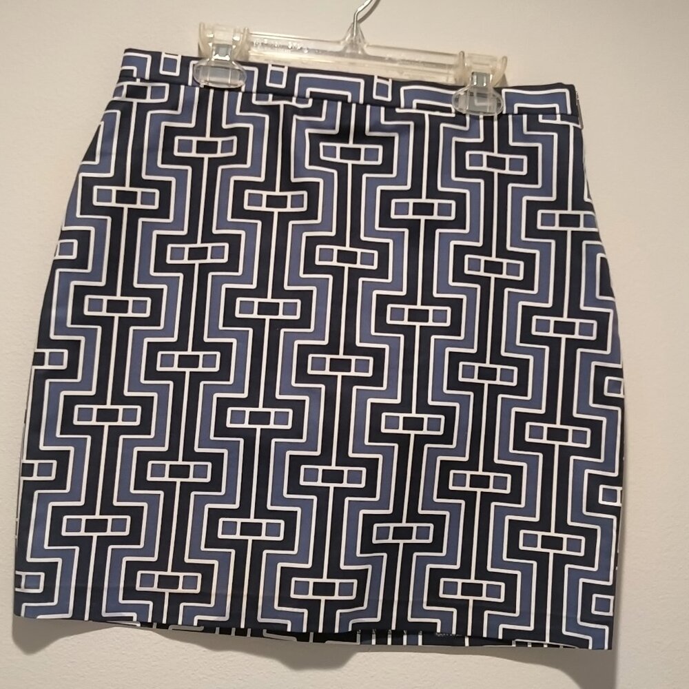 Michael Kors Blue/White Graphic Print Mini Skirt Size 4